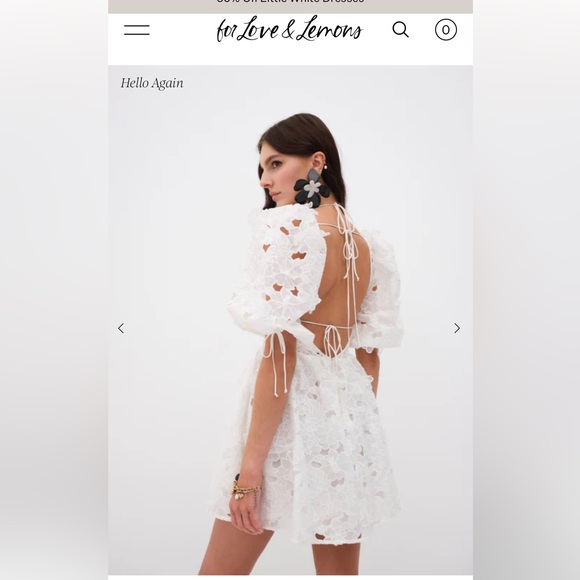 For Love and Lemons white mini dress. NWOT - Picture 2 of 3